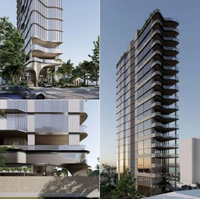 Skinny Apartment Tower on the Gold Coast Plans