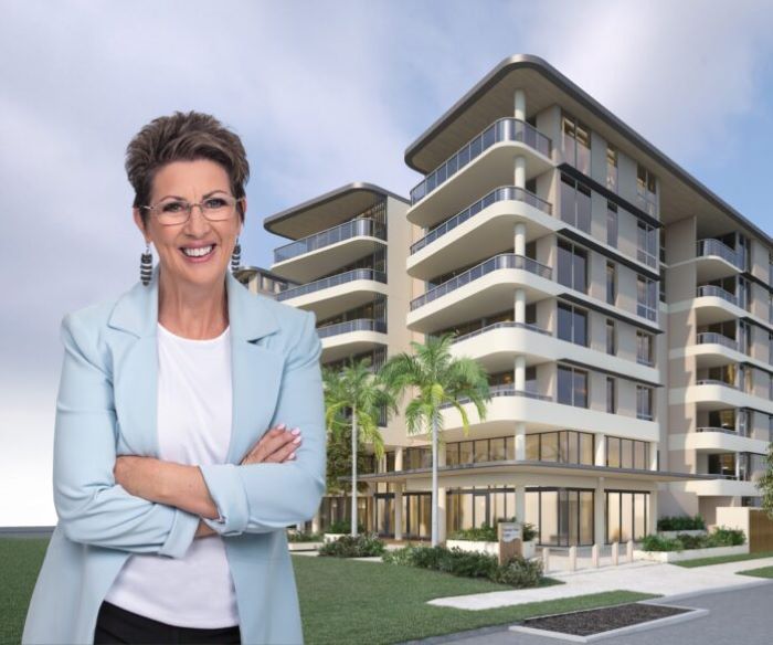 WOW Property Women founder Lorna Willis and a concept design of her Lowanna Beach Resort development.