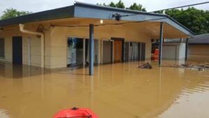The Harding family home in Enid Street, Goodna was inundated with floodwaters rising halfway up the second level of their high-set Queenslander home. Queensland Reconstruction Authority