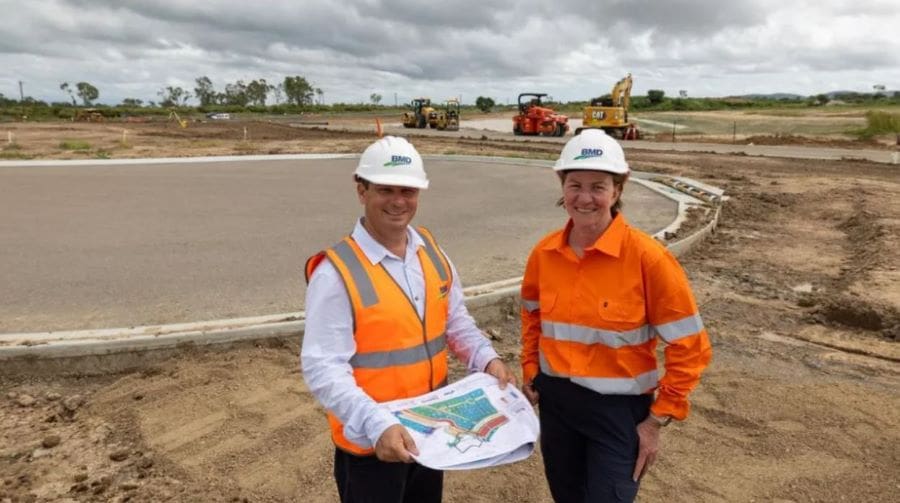 Urbex project director, David Argent, and Urbex sales manager, Sue Bidgood at the new Somers and Hervey residential development in Rasmussen. Picture: Roslyn Budd